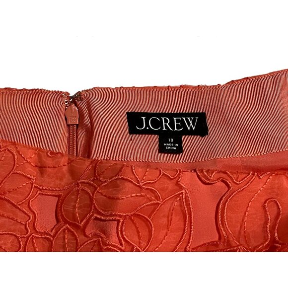 NWOT J. Crew Coral Lace Mini Skirt, Size 10 - Picture 7 of 9